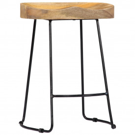 vidaXL Scaune de bar Gavin, 2 buc., 46x38x52 cm, lemn masiv de mango - Img 2