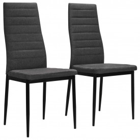 vidaXL Scaune de bucătărie 2 buc., material textil, gri închis