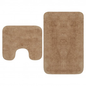 vidaXL Set covorașe baie, 2 buc., textil, bej