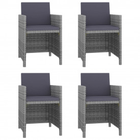 vidaXL Set mobilier de exterior, 13 piese, poliratan, gri - Img 2