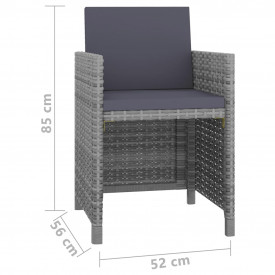 vidaXL Set mobilier de exterior, 13 piese, poliratan, gri - Img 7