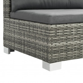 vidaXL Set mobilier de exterior, 28 piese, poliratan, gri - Img 5