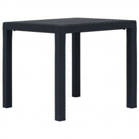 vidaXL Set mobilier exterior, 5 piese, antracit, plastic, aspect ratan - Img 7