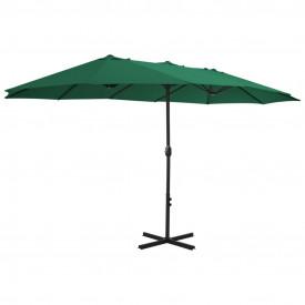 vidaXL Umbrelă de soare de exterior, stâlp aluminiu, verde, 460x270 cm - Img 2