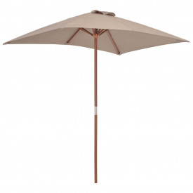 vidaXL Umbrelă de soare, exterior, stâlp lemn, 150x200 cm, gri taupe - Img 4