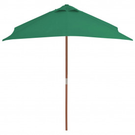 vidaXL Umbrelă de soare, exterior, stâlp lemn, 150x200 cm, verde - Img 3
