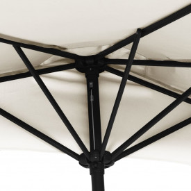 vidaXL Umbrelă de soare, semicerc, tijă aluminiu, 270x135 cm, nisipiu - Img 6