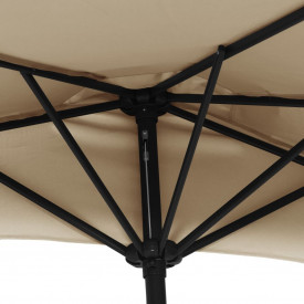 vidaXL Umbrelă de soare semicerc tijă aluminiu gri taupe 300x150 cm - Img 6