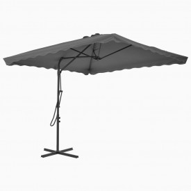 vidaXL Umbrelă soare de exterior, stâlp din oțel, antracit, 250x250 cm - Img 2