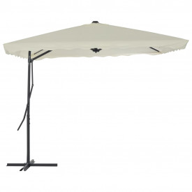 vidaXL Umbrelă soare de exterior, stâlp din oțel, nisipiu, 250x250 cm