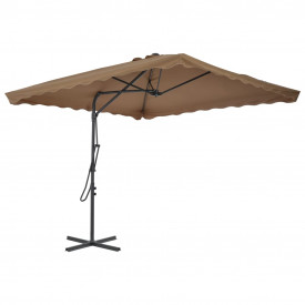 vidaXL Umbrelă soare de exterior, stâlp oțel, gri taupe, 250 x 250 cm - Img 2