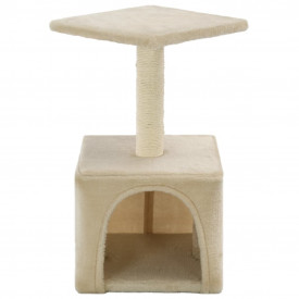 Ansamblu pentru pisici, stâlpi cu funie de sisal, 55 cm, bej - Img 3