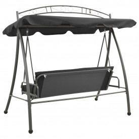 Balansoar de exterior cu copertină antracit 198x120x205 cm oțel - Img 4