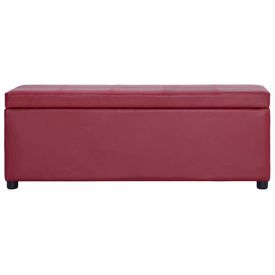 Bancă, compartiment de depozitare, grena 116 cm piele ecologică - Img 2