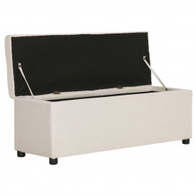 Bancă cu compartiment de depozitare, crem, 116 cm, poliester - Img 5