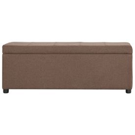 Bancă cu compartiment de depozitare, maro, 116 cm, poliester - Img 3
