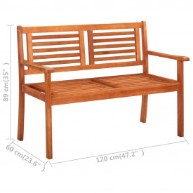 Bancă de grădină, 120 cm, lemn masiv de eucalipt - Img 6