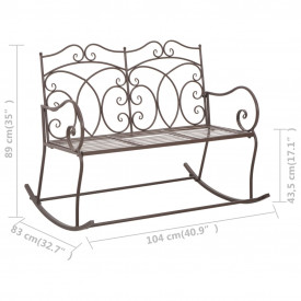 Bancă de grădină, maro vintage, 104 cm, fier - Img 6