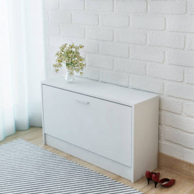 Banca de stocare pentru pantofi, 80x24x45 cm, alb