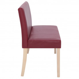 Bancă, roșu vin, 139,5 cm, piele ecologică - Img 4