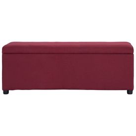 Banchetă cu zonă de depozitare, roșu vin, 116cm, poliester - Img 3