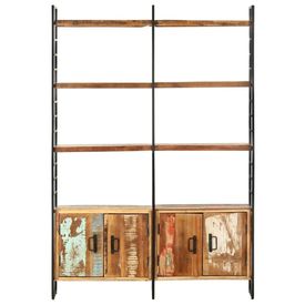 Bibliotecă cu 4 rafturi, 124 x 30 x 180 cm, lemn masiv reciclat - Img 2