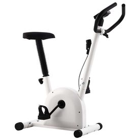 Bicicletă fitness cu curea de rezistență, alb - Img 2