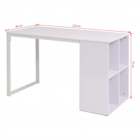 Birou de scris, PAL, 120 x 60 x 75 cm, Alb - Img 7