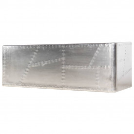 Birou, design aeronavă, argintiu, 112 x 50 x 76 cm, metal - Img 4