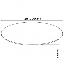 Blat de masă din sticlă securizată, rotund, 400 mm - Img 4