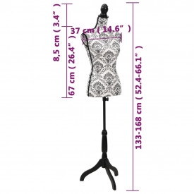 Bust croitorie feminin Negru cu alb - Img 7