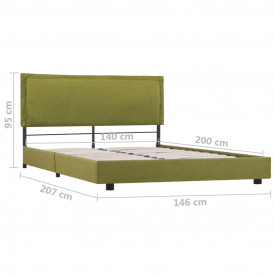 Cadru de pat, verde, 140 x 200 cm, material textil - Img 7