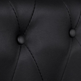 Canapea Chesterfield cu 2 locuri, piele artificială, negru - Img 4