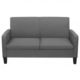 Canapea cu 2 locuri, 135 x 65 x 76 cm, gri închis - Img 2