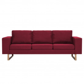 Canapea cu 3 locuri, bordo, material textil - Img 3