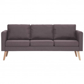Canapea cu 3 locuri, gri taupe, material textil - Img 3