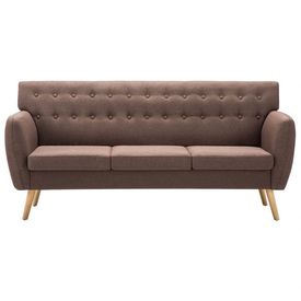Canapea cu 3 locuri, material textil, 172 x 70 x 82 cm, maro - Img 3
