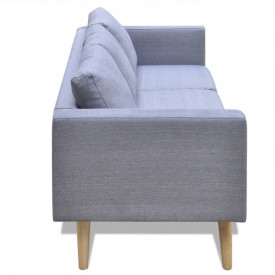Canapea cu 3 locuri, material textil, gri deschis - Img 3
