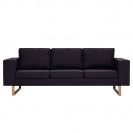 Canapea cu 3 locuri, negru, material textil - Img 3