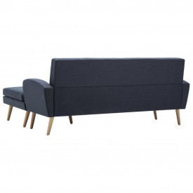 Canapea în formă L, material textil, 186x136x79 cm, gri închis - Img 5