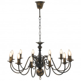 Candelabru antichizat, negru, 12 becuri E14 - Img 3
