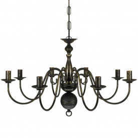 Candelabru negru de metal în stil antic 8 x becuri E14 - Img 3