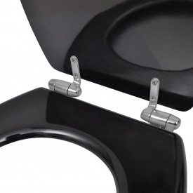 Capac WC MDF închidere silențioasă design simplu Negru - Img 6