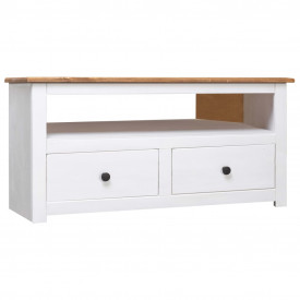 Comodă TV de colț alb 93x55x49 cm lemn masiv pin gama Panama