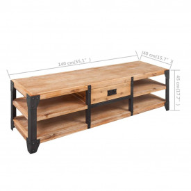 Comodă TV din lemn masiv de acacia 140 x 40 x 45 cm - Img 5