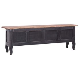 Comodă TV, negru, 120 x 30 x 40 cm, lemn masiv reciclat - Img 3