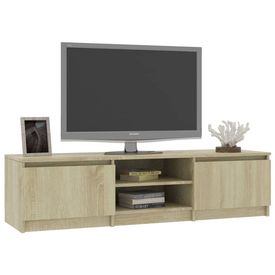 Comodă TV, stejar Sonoma, 140 x 40 x 35,5 cm, PAL - Img 2