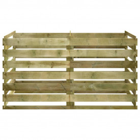 Compostor cu stinghii, lemn de pin tratat, 160 x 80 x 58 cm - Img 3