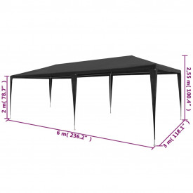 Cort de petrecere, antracit, 3 x 6 m, PE - Img 6