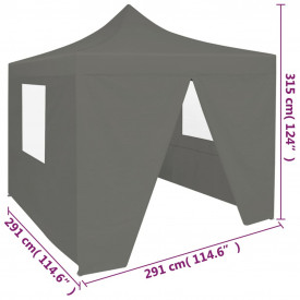 Cort de petrecere pliabil, 4 pereți laterali, antracit, 3 x 3 m - Img 11
